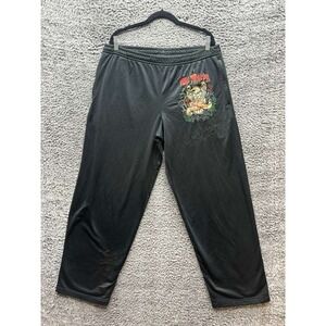 Y2k Ed Hardy Christian Audigier Embroidered Sport Sweatpants‎ Black Mens Size XL